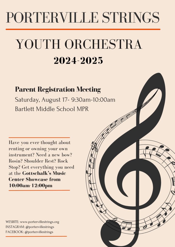 Porterville Strings Registration Information